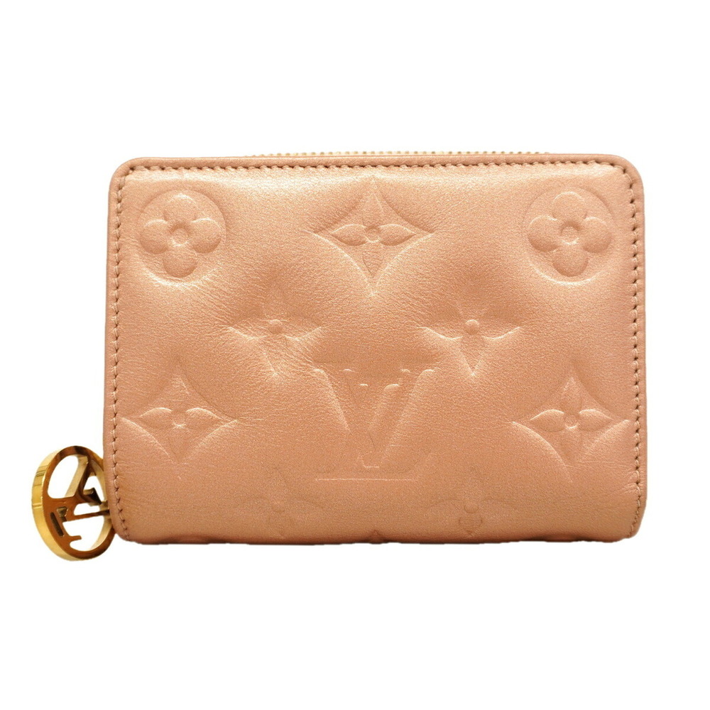 Louis Vuitton Monogram Embossed Portefeuille Lou Wallet M81996 Rose Gold Women's